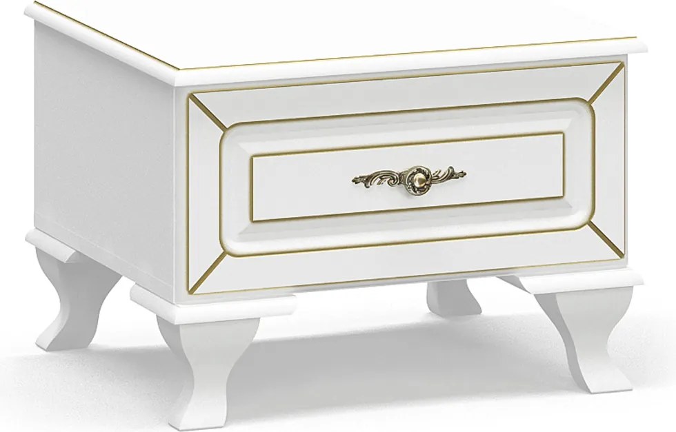 Rustikálny nočný stolík MISTER, biela