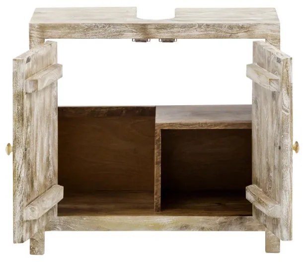 furniture-nabytek.cz - Masívna drezová spodná skrinka Bitna z mangového dreva, lakovaná, prírodná farba