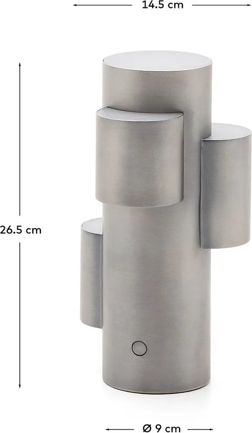 Kovová LED stmievateľná stolová lampa v striebornej farbe (výška 26,5 cm) Adrina – Kave Home