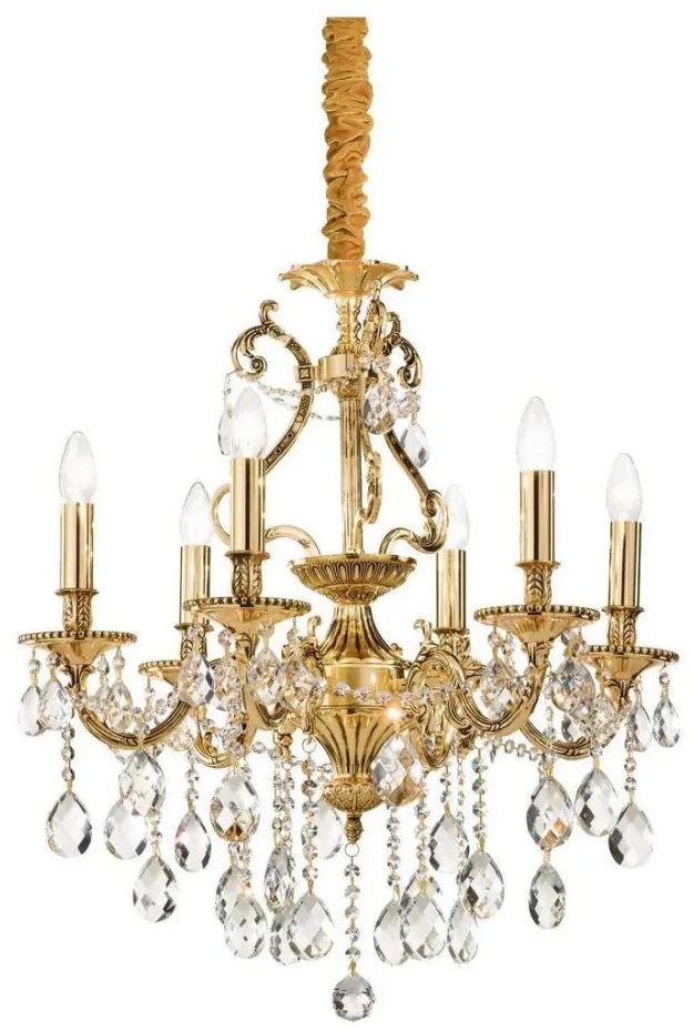 Ideal Lux - Krištáľový luster na reťazi GIOCONDA 6xE14/40W/230V pr. 62 cm zlatá