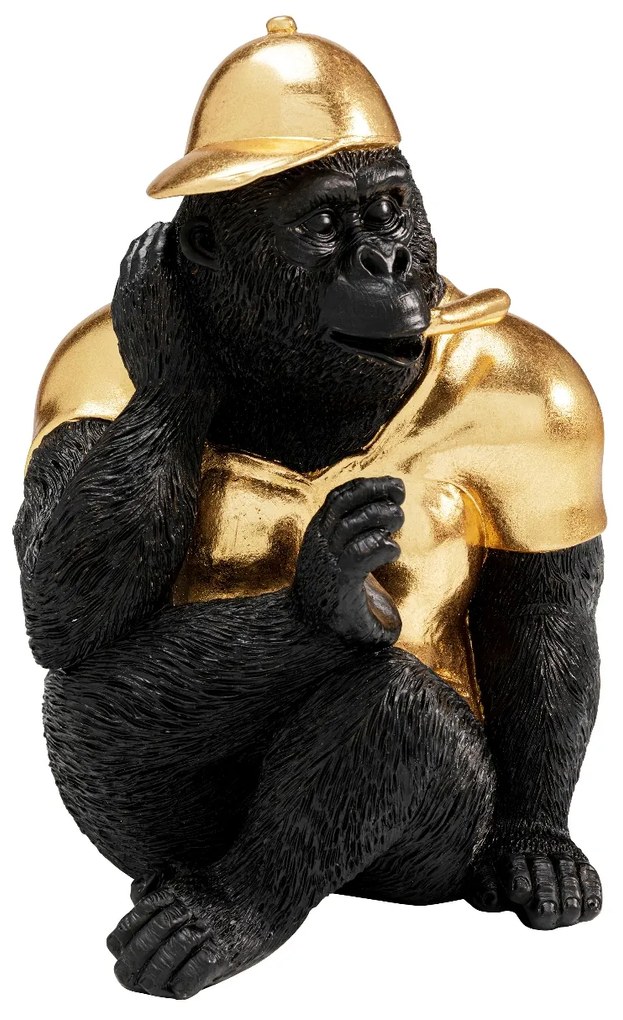 Glam Gorilla dekorácia čierno-zlatá 26 cm