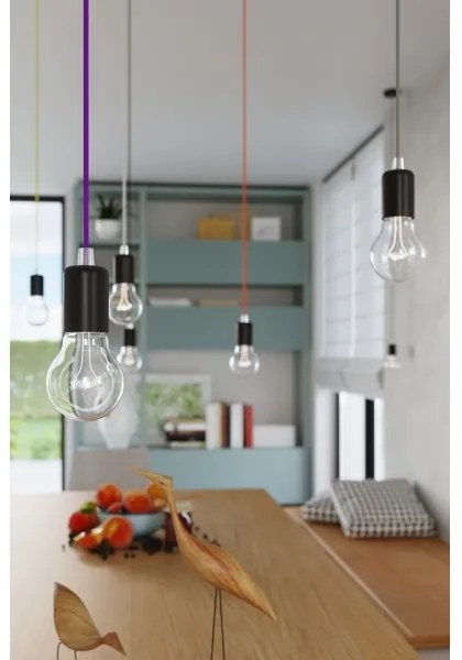Luster na lanku EDISON 1xE27/60W/230V čierna