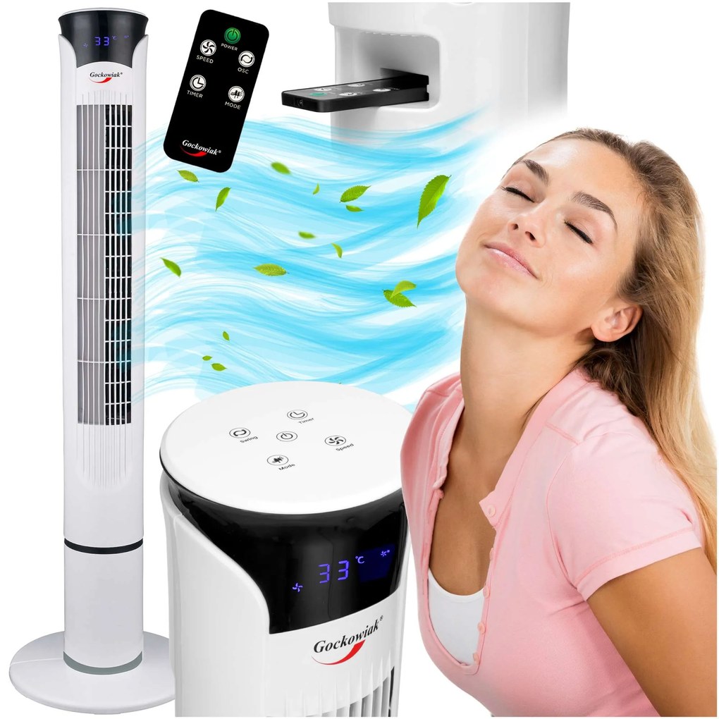Stĺpový ventilátor TOPLO biely