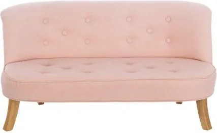 Detská sedačka ľanová púdrovo ružová 17 cm a 25 cm Biela