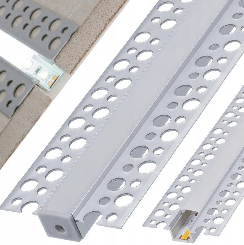 BERGE LED hliníkový profil zapustený 2m - sada