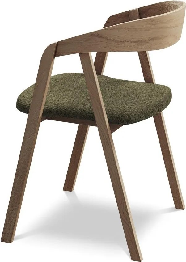 Zelené jedálenské kreslo z masívneho dreva Erika – Makamii