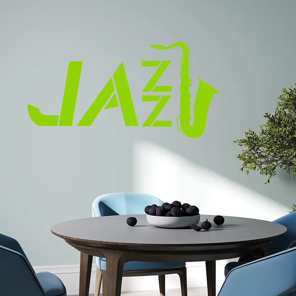 Veselá Stena Samolepka Jazz Farba: bílá, Veľkosť: 60 x 32 cm