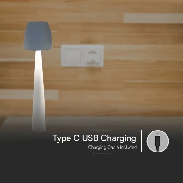 LED Stm. nabíjacia dotyková stolná lampa LED/3W/5V 3000-6000K biela