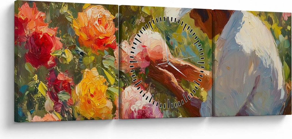 Obraz - Záhradník (s hodinami) (90x30 cm)