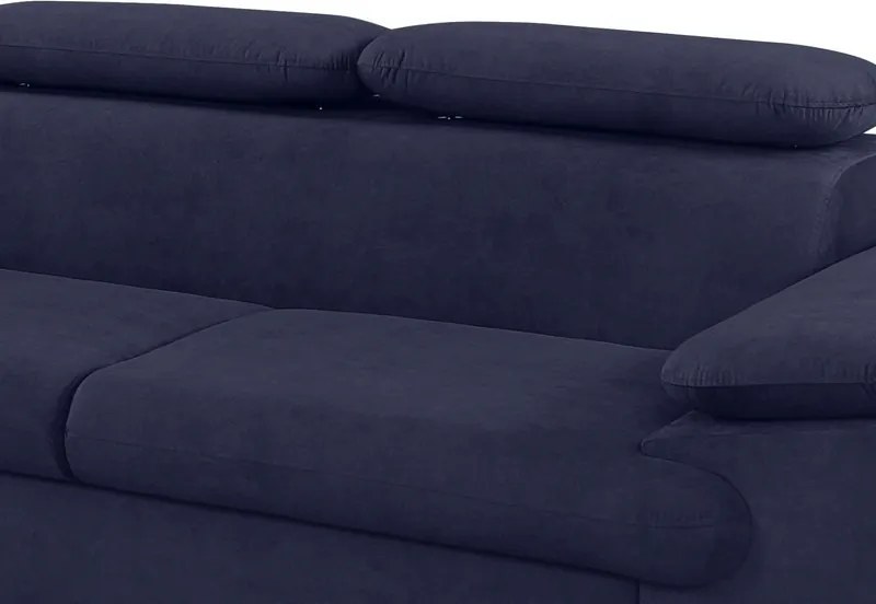 Rohová sedacia súprava Scala, tmavo modrá látka, ľavý roh