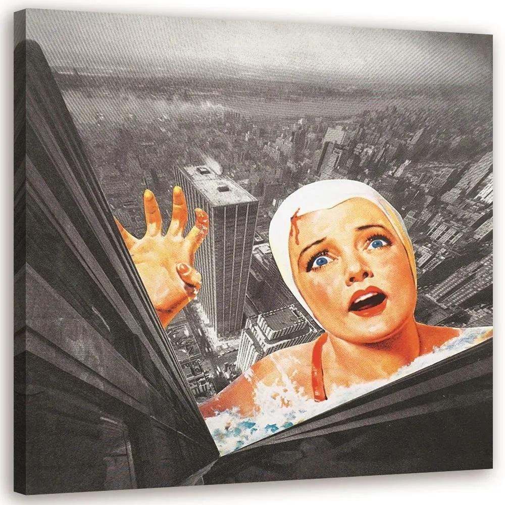 Gario Obraz na plátne Žena padajúca z vrcholu budovy - Lili Chartrand Rozmery: 30 x 30 cm