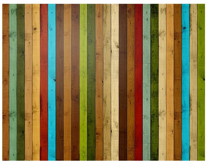 Artgeist Fototapeta - Wooden rainbow Veľkosť: 392x309, Verzia: Samolepiaca