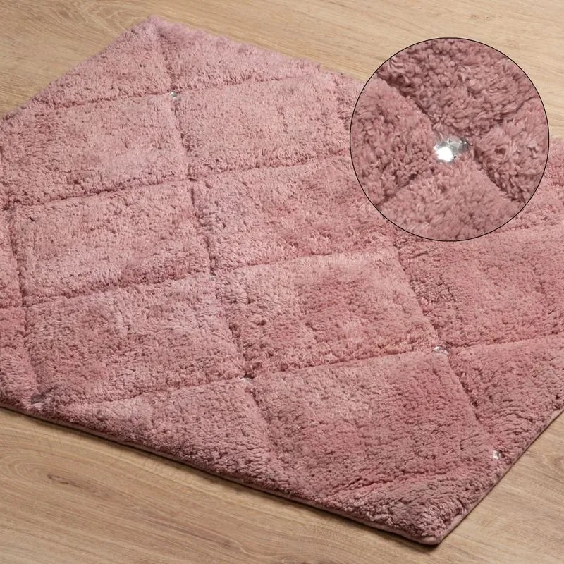 Dekorstudio Kúpeľňový koberček CHIC s kryštálmi v ružovej farbe Rozmer koberca: 60x90cm