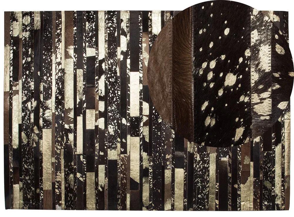 Kožený koberec 160 x 230 cm hnedý ARTVIN Beliani