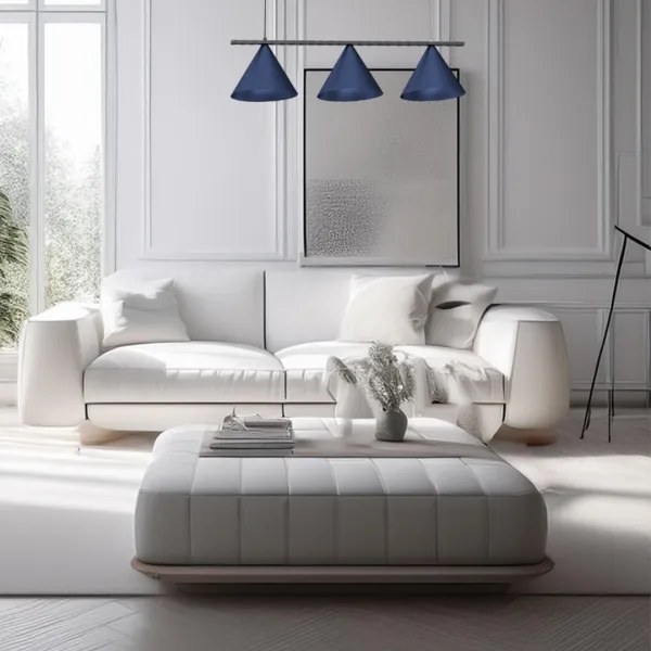 Luster na lanku CAPITAL 3xGX53/15W/230V modrý