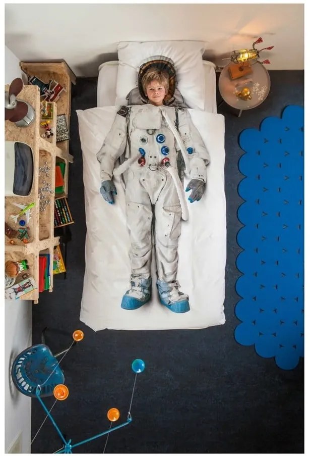 Bavlnené obliečky na jednolôžko Snurk Astronaut, 135 × 200 cm