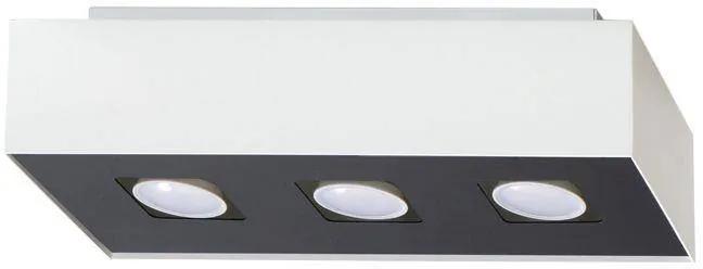 Stropné svietidlo Mono 3, 1x biele/čierne kovové tienidlo