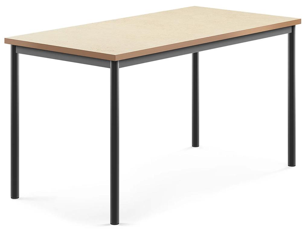 Stôl SONITUS, 1400x700x720 mm, linoleum - béžová, antracit