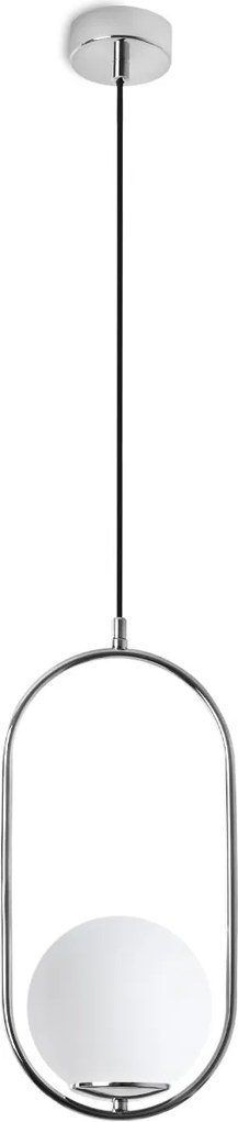 Závesné svietidlo Florence, 1x biele sklenené tienidlo, ch, U