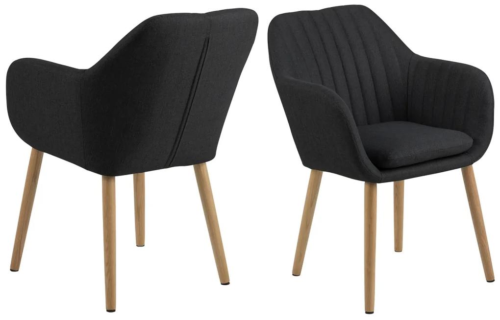 Dizajnová stolička Nashira, tmavá antracitová