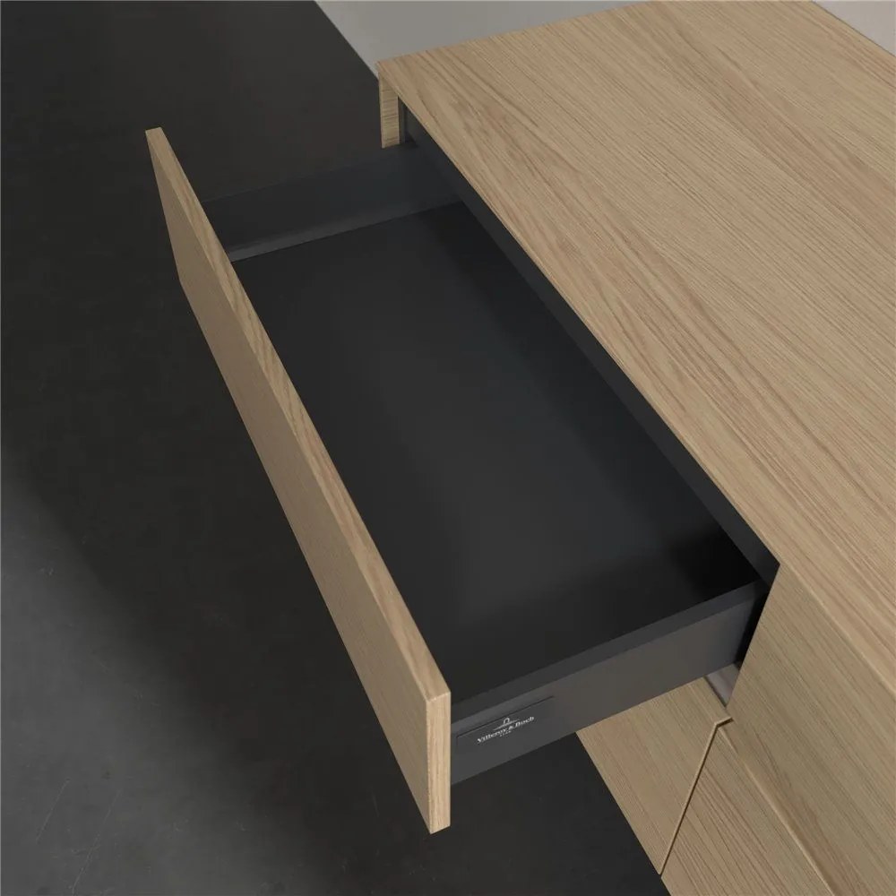 VILLEROY &amp; BOCH Collaro závesná skrinka pod umývadlo na dosku (umývadlo vpravo), 4 zásuvky, s LED osvetlením, 1400 x 500 x 548 mm, Nordic Oak, C075B0VJ