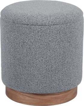 Taburet s úložným priestorom Ingrid, svetlo šedá štruktúrovaná látka%