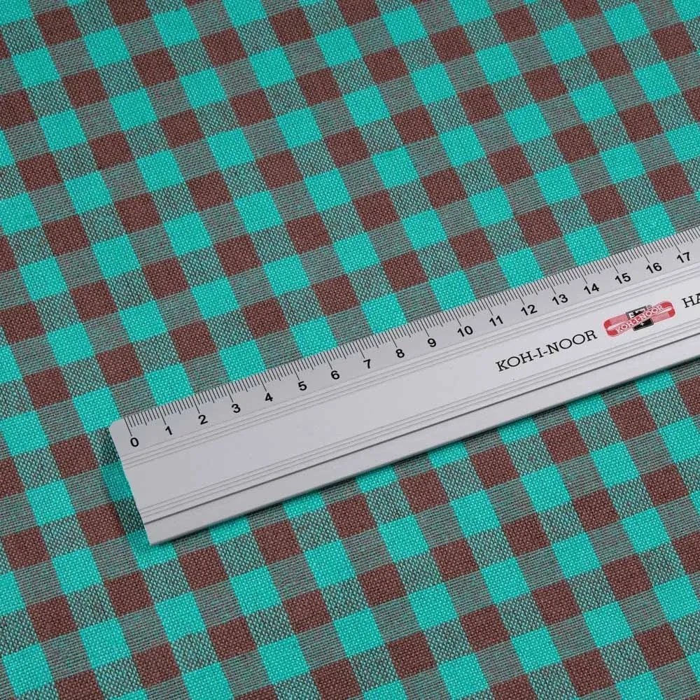Biante Kuchynská bavlnená utierka Olivia OL-007 Tyrkysovo-hnedá kocka malá