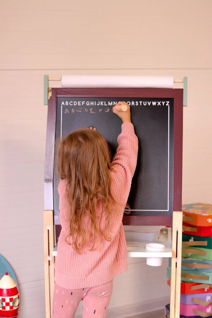 Magnetická obojstranná a polohovateľná  tabuľa - žltá a šedá