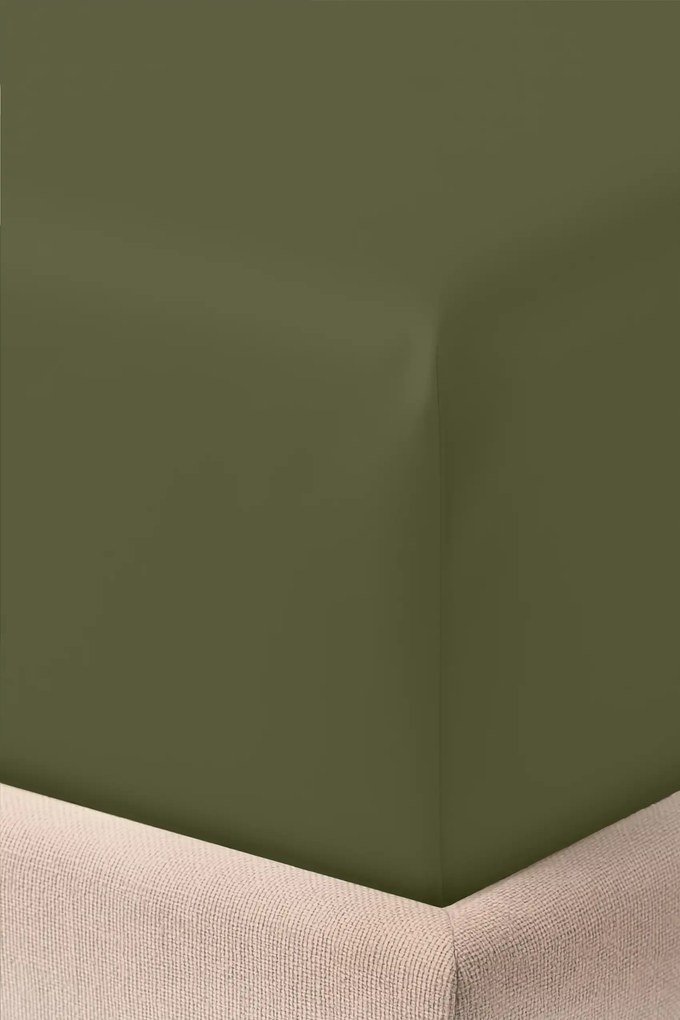 Saténová plachta s gumičkou CLARE olivová Rozmer: 200x200x30 cm