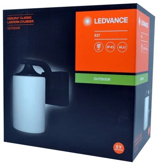Ledvance - Vonkajšie nástenné svietidlo CYLINDER 1xE27/60W/230V IP43 čierna