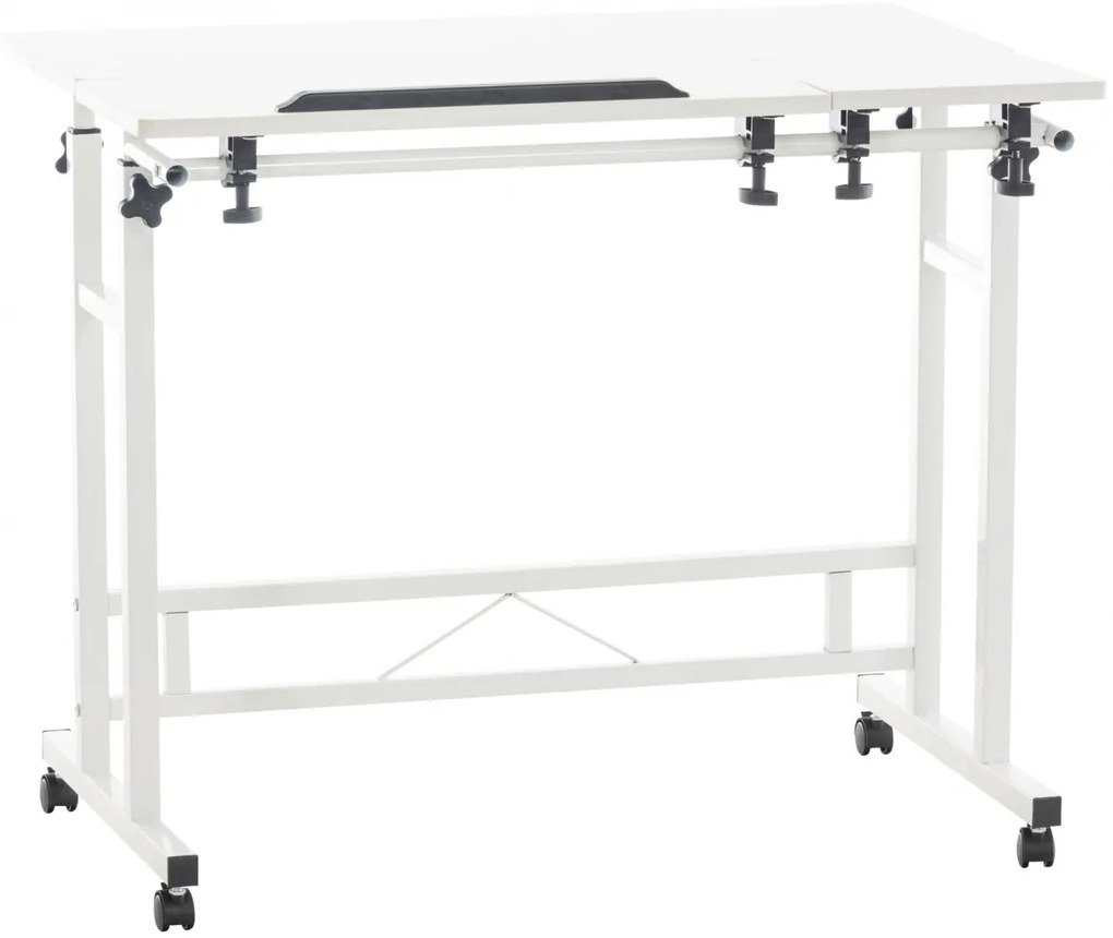 Písací stôl Telford - v64-94 x 80 x 59 cm - Biela