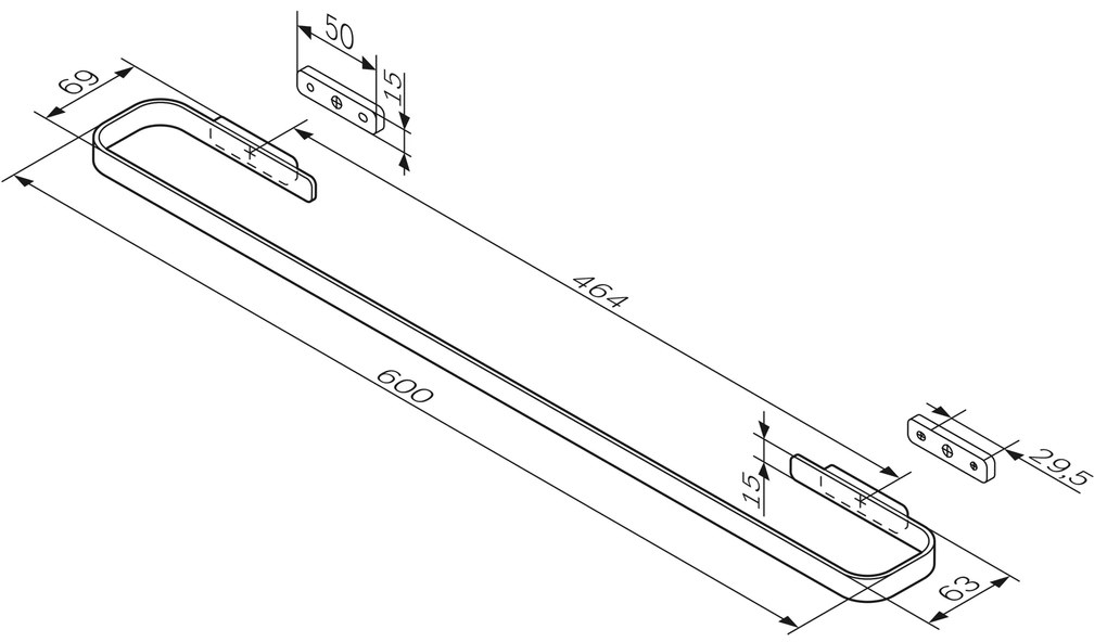 Vešiak na uteráky AM.PM Func A8F346400 chróm
