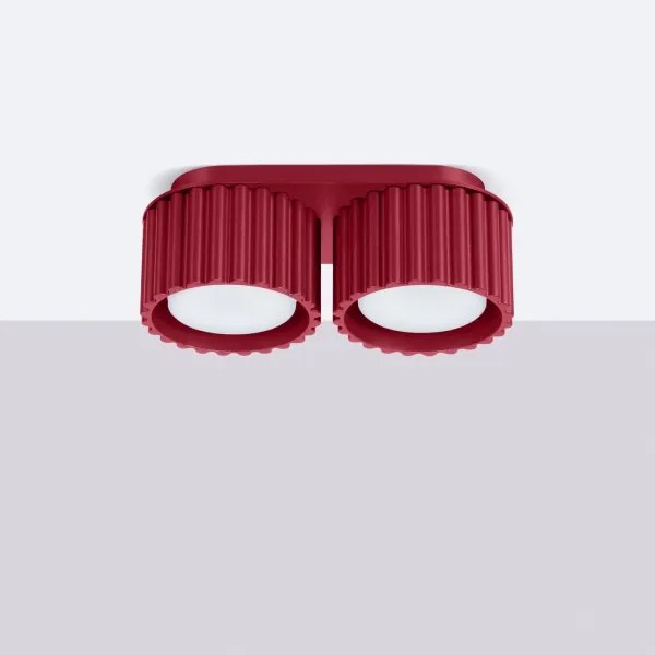 Sollux SL.1823 - Bodové svietidlo AURA 2xGX53/10W/230V červené