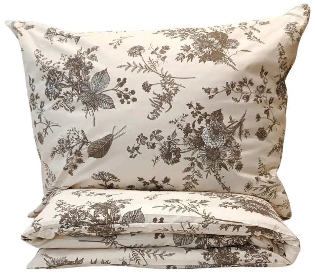 Obliečky deluxe ranforce bavlnené Heraklion TiaHome - 1x Vankúš 90x70cm, 1x Paplón 140x200cm