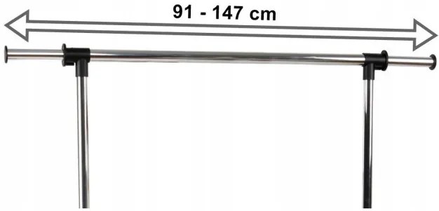 Vešiakový stojan na kolieskach OTTO BIS čierny