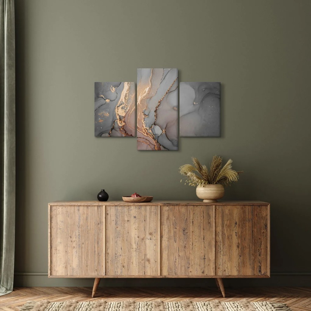 Obrázok - Šedo-zlatý mramor (90x60 cm)
