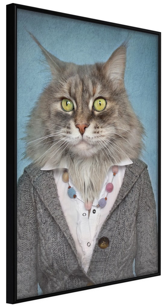 Artgeist Plagát - Mrs. Cat [Poster] Veľkosť: 20x30, Verzia: Zlatý rám
