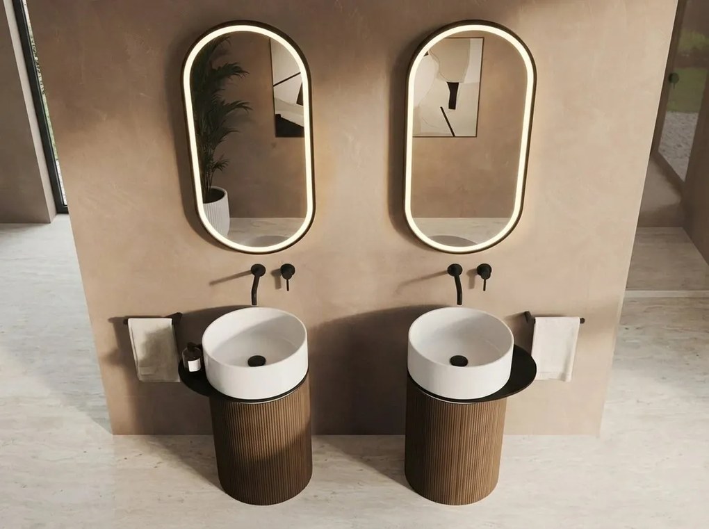 Sapho Sapho, OASIS keramické umývadlo voľne stojace ø 40x89cm, biela mat, AS408-31