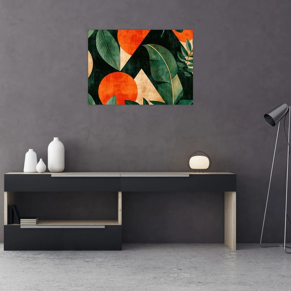 Sklenený obraz - Geometrické prírodné motívy II. (70x50 cm)