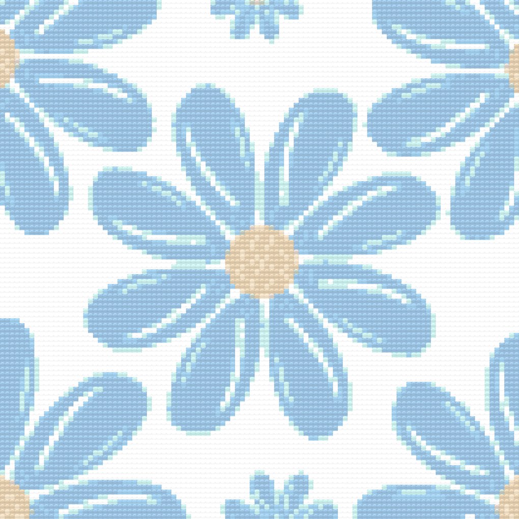 Gario Diamantové maľovanie Modré kvety Rozmery: 80 x 80 cm, Rámovanie: S vnútorným rámom, Diamanty: Okrúhle