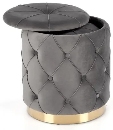 SADA 2x Taburet POLLY pr. 40/44 cm šedá/zlatá