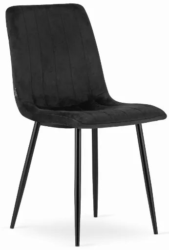 Zamatová jedálenská stolička Verona čierna
