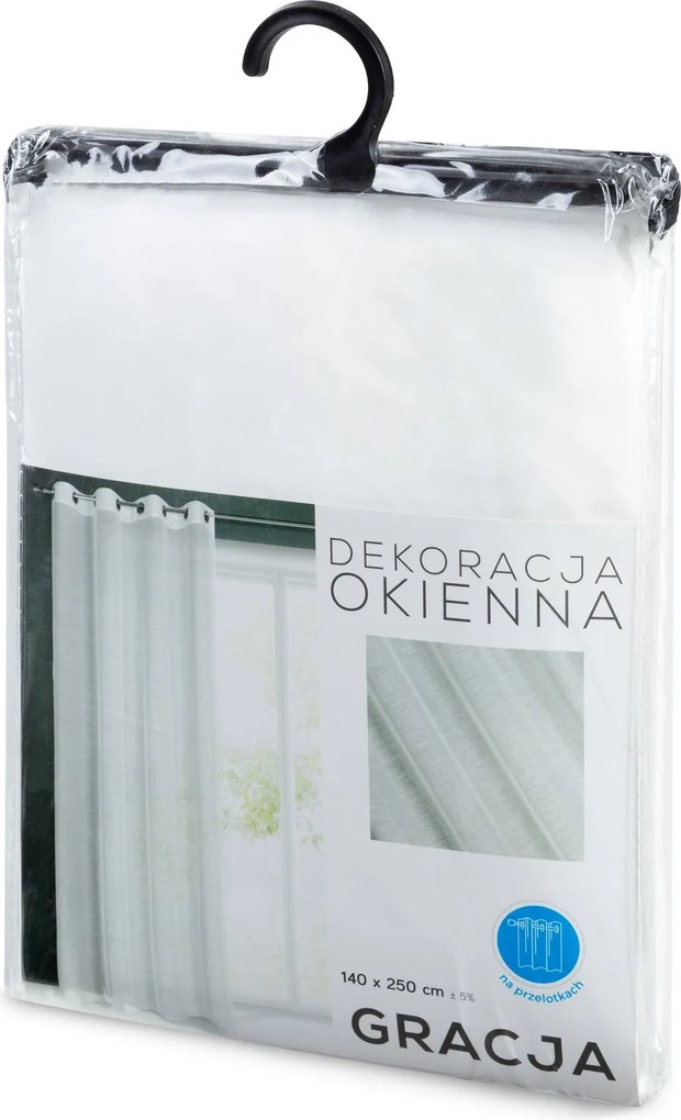 ZÁCLONA NA KRÚŽKOCH GRACE 140X250 CM BIELA