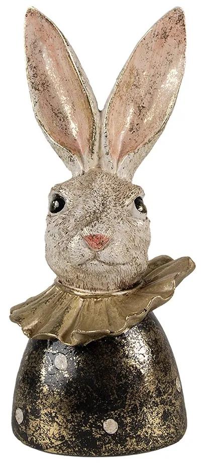 Dekorácia zajac so zlatou patinou - 11*11*23 cm