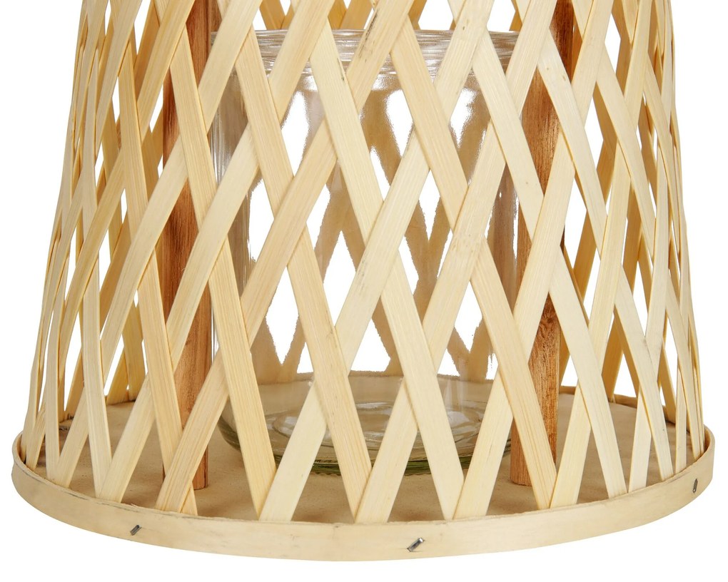 Bambusový lampáš na sviečku 38 cm prírodný MACTAN Beliani