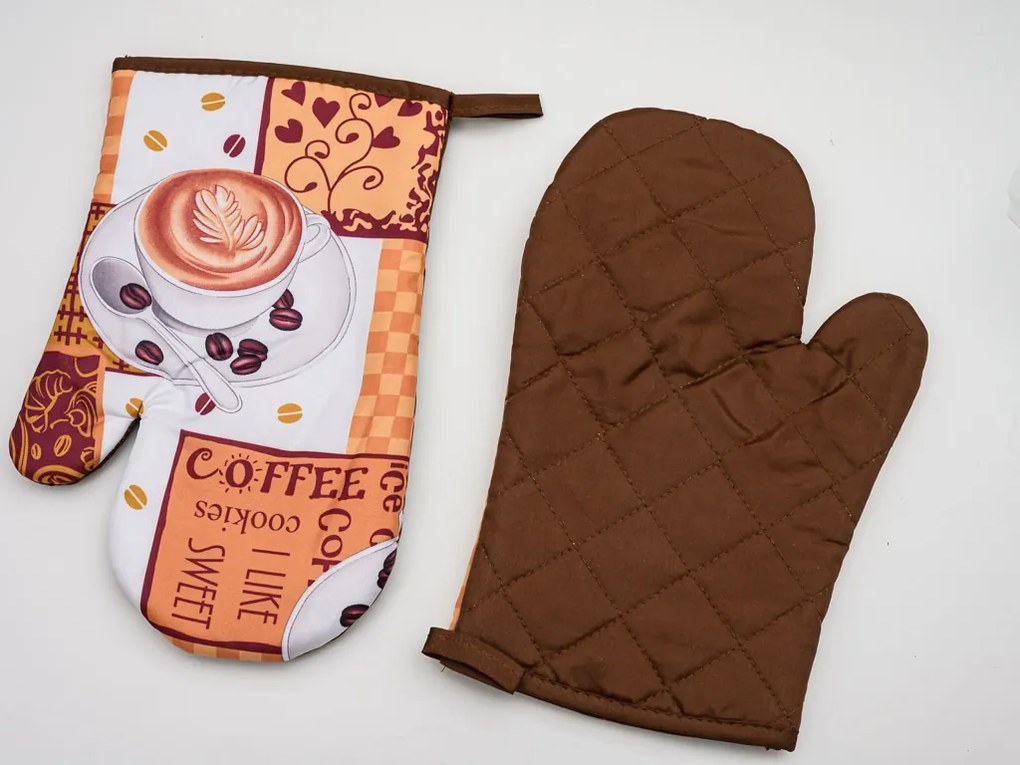 Sada 2 hnedých chňapiek s magnetom COFFEE FROTH