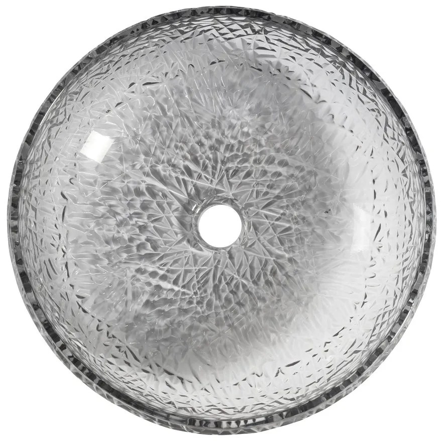 Sapho Sapho, GAVIOTA gravírované sklenené umývadlo na dosku Ø 42 cm, čierna, TY306
