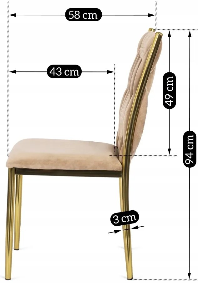 PROXIMA.store - Luxusná jedálenská stolička DAN FARBA: béžová
