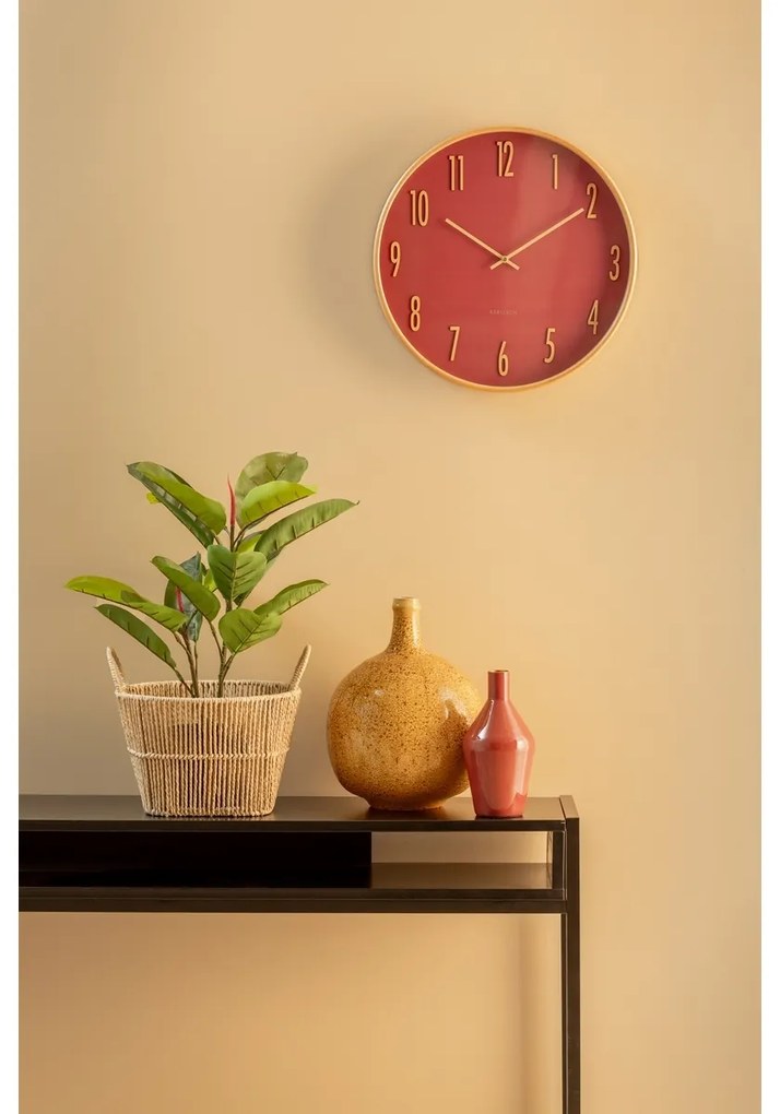 Karlsson 5996RD dizajnové nástenné hodiny červená, pr. 40 cm