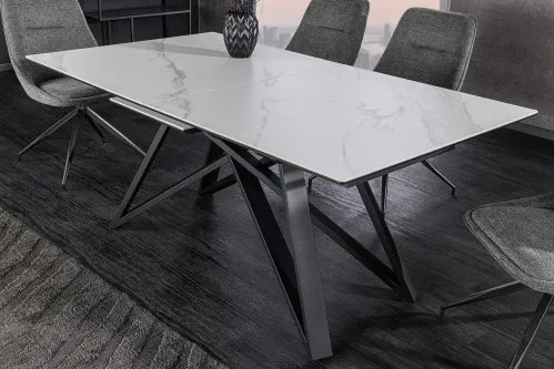 Rozkladací jedálenský stôl Atlas 46497 160/200x90cm Ceramik white marble - Komfort-nábytok